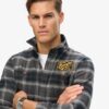 Overshirt met geruite borduursels