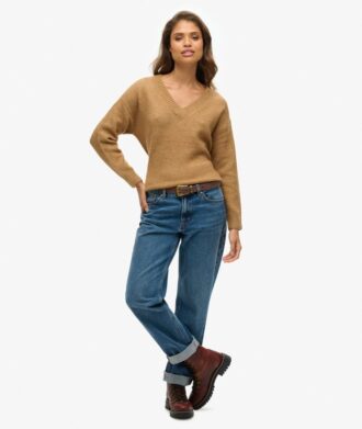 Oversized trui met V-hals