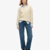 Oversized V-hals kabeltrui van gebreide kleding