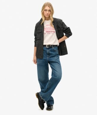 Relaxed T-shirt met metallic logo