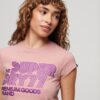 Retro T-shirt met glitterlogo
