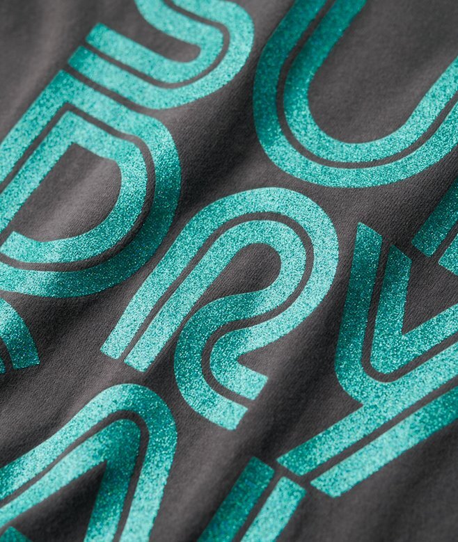 Retro T-shirt met glitterlogo Retro T-shirt met glitterlogo