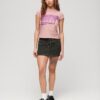 Retro T-shirt met glitterlogo
