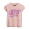 Retro T-shirt met glitterlogo