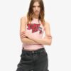 Retro versierde slanke vesttop