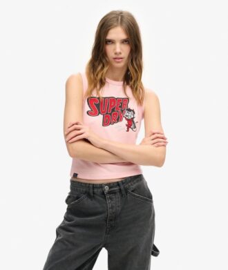 Retro versierde slanke vesttop