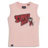 Retro versierde slanke vesttop