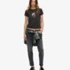 Small Tattoo Rhinestone Fitted T-shirt Small Tattoo Rhinestone Fitted T-shirt