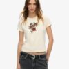 Small Tattoo Rhinestone getailleerd T-shirt Small Tattoo Rhinestone getailleerd T-shirt