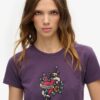 Small Tattoo Rhinestone getailleerd T-shirt Small Tattoo Rhinestone getailleerd T-shirt