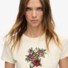 Small Tattoo Rhinestone getailleerd T-shirt Small Tattoo Rhinestone getailleerd T-shirt