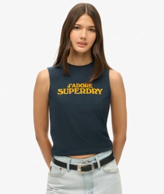 Sport Luxe grafische getailleerde tanktop