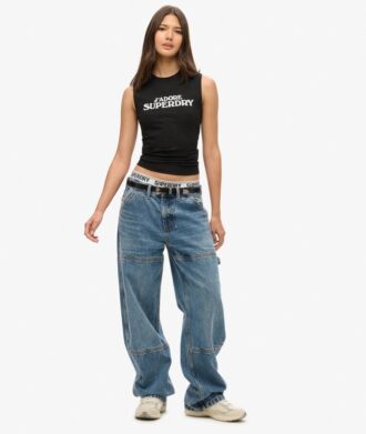 Sport Luxe grafische getailleerde tanktop