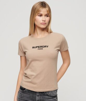 Sport Luxe Logo getailleerd cropped T-shirt