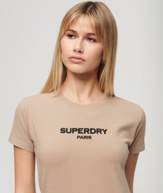 Sport Luxe Logo getailleerd cropped T-shirt