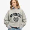 Sportief, relaxed sweatshirt met flockprint Sportief, relaxed sweatshirt met flockprint