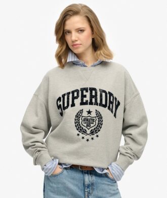 Sportief, relaxed sweatshirt met flockprint