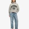 Sportief, relaxed sweatshirt met flockprint Sportief, relaxed sweatshirt met flockprint