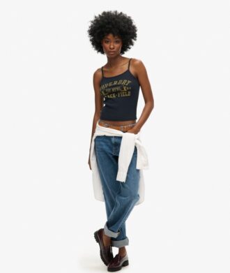 Sportieve college-cami-top met print