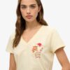 Suika Metallic Relaxed V-Neck T-shirt