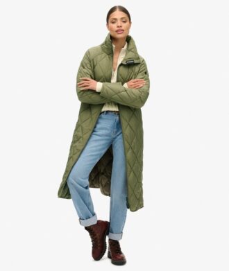 Superlange Quilted voeringjas