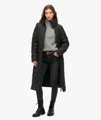 Superlange Quilted voeringjas