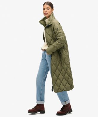 Superlange Quilted voeringjas