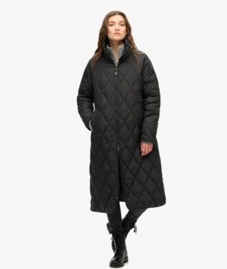 Superlange Quilted voeringjas