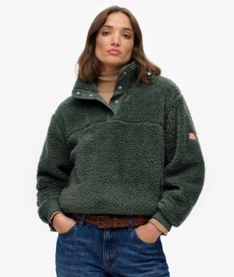 Superzachte teddyfleece met drukknoopsluiting
