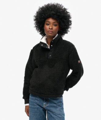 Superzachte teddyfleece met drukknoopsluiting