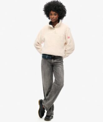 Superzachte teddyfleece met drukknoopsluiting