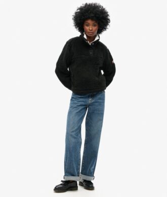 Superzachte teddyfleece met drukknoopsluiting