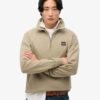 Sweatshirt met halve rits en contrasterende stiksels