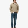 Sweatshirt met halve rits en contrasterende stiksels