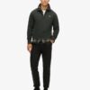 Sweatshirt met halve rits en contrasterende stiksels