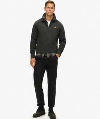 Sweatshirt met halve rits en contrasterende stiksels