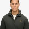 Sweatshirt met halve rits en contrasterende stiksels