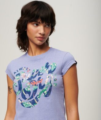 T-shirt met bloemenprint en kapmouwtjes