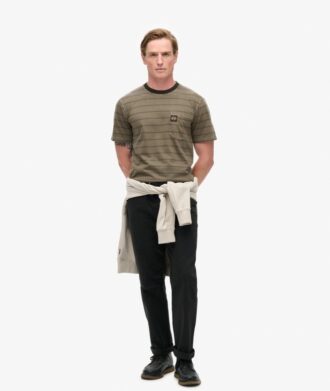 T-shirt met gestructureerde strepen en zak