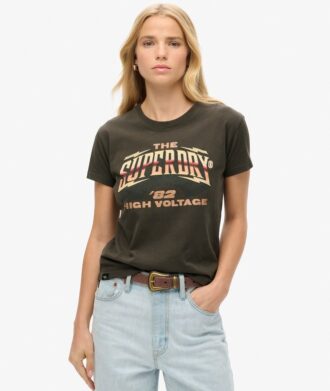 T-shirt met kapmouwtjes in de stijl van rockbands uit de jaren 70