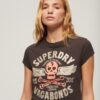 T-shirt met korte mouwen en versierde posterprint