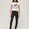 T-shirt met korte mouwen en versierde posterprint