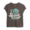 T-shirt met korte mouwen en versierde posterprint