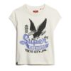 T-shirt met korte mouwen en versierde posterprint