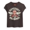 T-shirt met korte mouwen en versierde posterprint