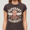 T-shirt met korte mouwen en versierde posterprint