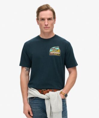T-shirt met print van een reiskaart