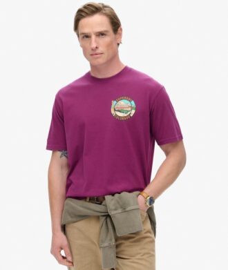 T-shirt met print van een reiskaart