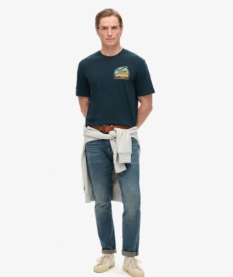 T-shirt met print van een reiskaart