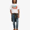 T-shirt met reispostkaart-print